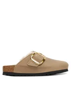 Klapki i japonki damskie - Birkenstock Klapki Boston Big Buckle Shearling 1030444 Brązowy - miniaturka - grafika 1