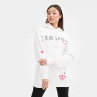 Bluzy sportowe damskie - Damska bluza dresowa nierozpinana z kapturem Champion Rochester Hooded Sweatshirt - biała - CHAMPION - miniaturka - grafika 1