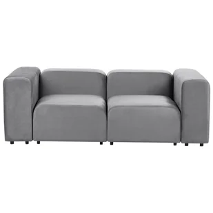 Sofa modułowa 2-osobowa welurowa szara FALSTERBO - Sofy i kanapy - miniaturka - grafika 1