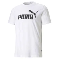 Koszulki sportowe męskie - Męska koszulka z logo Essentials PUMA White - miniaturka - grafika 1