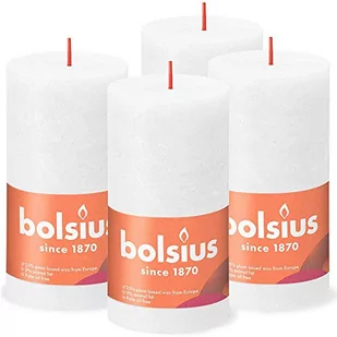 Bolsius Świece pieńkowe Shine, 6 szt., 130x68 mm, zgaszona biel Sfeerpunt - Świece - miniaturka - grafika 1