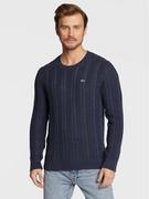 Swetry męskie - Tommy Jeans Sweter Cable DM0DM15059 Granatowy Regular Fit - miniaturka - grafika 1