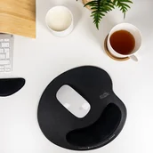 Podkładki pod mysz - Podkładka pod mysz komputerową  jednokolorowa z poduszka wspierającą nadgarstek - czarna/Accurate - miniaturka - grafika 1