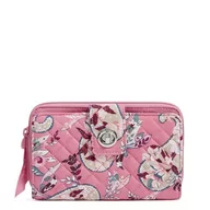 Portfele - Vera Bradley Damski bawełniany portfel z ochroną RFID, botaniczny różowy Paisley Pink, jeden rozmiar - miniaturka - grafika 1