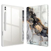 Długopisy - Fintie Hybrydowe etui do Samsung Galaxy Tab S9 Ultra 2023 / tablet S8 Ultra 14,6 cala - odporna na uderzenia osłona z przezroczystą twardą obudową i uchwytem na długopis, matowy marmur - miniaturka - grafika 1