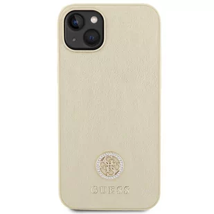 Guess GUHCP15SPS4DGPD iPhone 15 6.1" złoty/gold hardcase Leather 4G Metal Logo Strass - Etui i futerały do telefonów - miniaturka - grafika 3