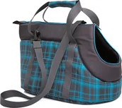 Transportery dla kotów - Hobbydog R2 Torba Transportowa Grafit W Niebieską Kratkę - miniaturka - grafika 1