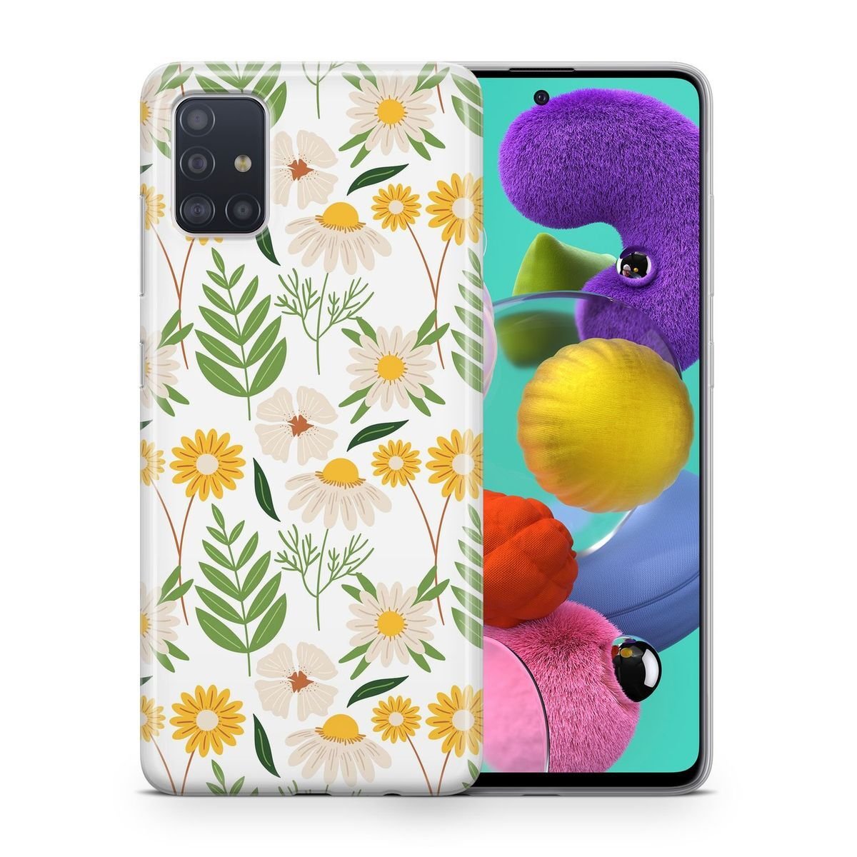 Etui na telefon komórkowy Pokrowiec ochronny na Samsung Galaxy A70 Etui Bumper Case TPU, Model: Samsung Galaxy A70, Wybierz wzór: Kwiatowy wzór 2