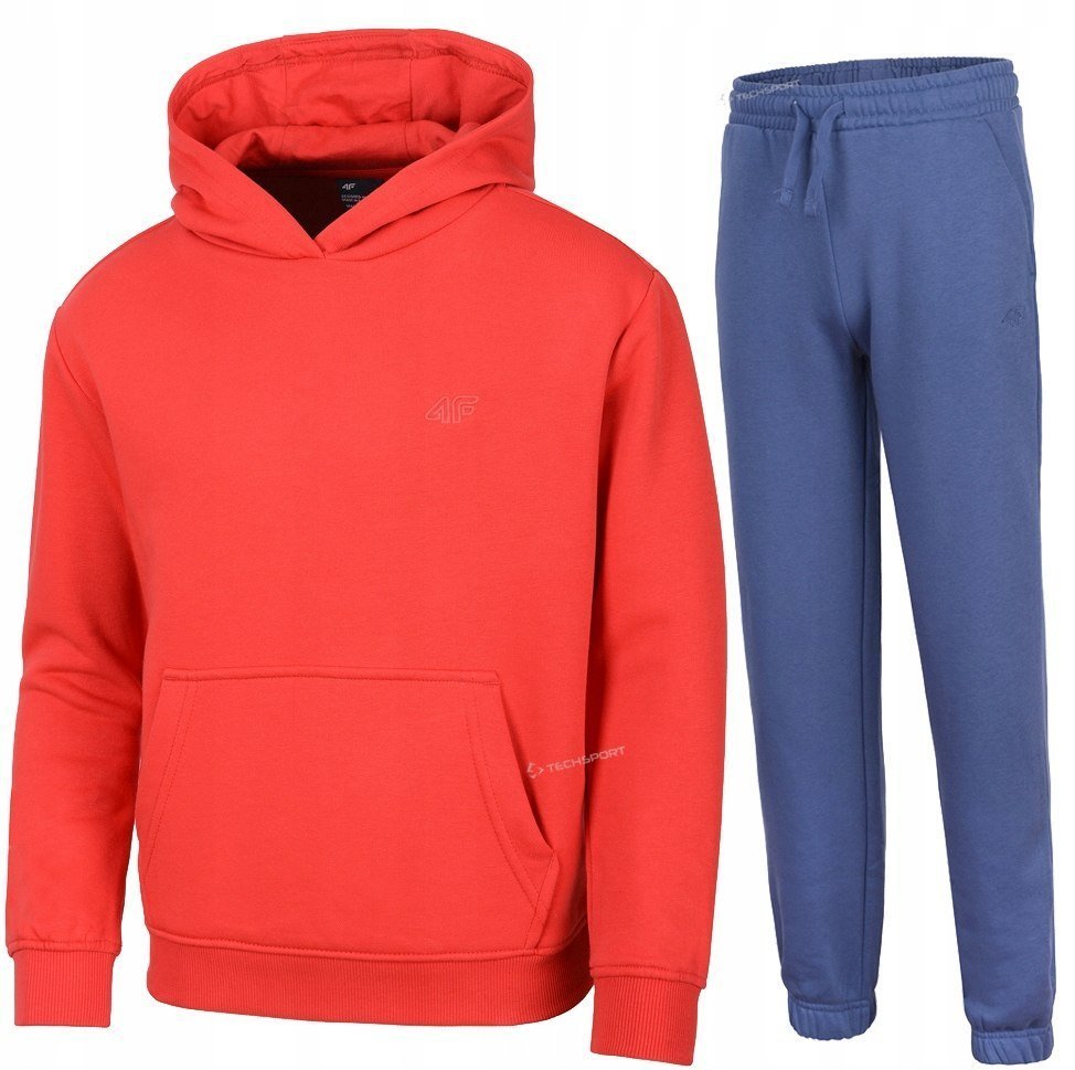 4F OCIEPLANY CHĹOPIÄCY DRES KOMPLET BLUZA KANGURKA SPODNIE / rozm 140