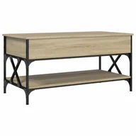 Ławy i stoliki kawowe - vidaXL Stolik kawowy dąb sonoma 100x50x50 cm materiał drewnopochodny i metal - miniaturka - grafika 1
