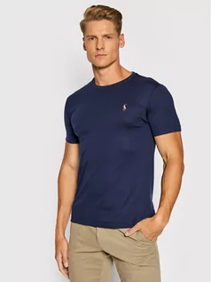 Koszulki męskie - Ralph Lauren Polo T-Shirt 710740727 Granatowy Custom Slim Fit - grafika 1