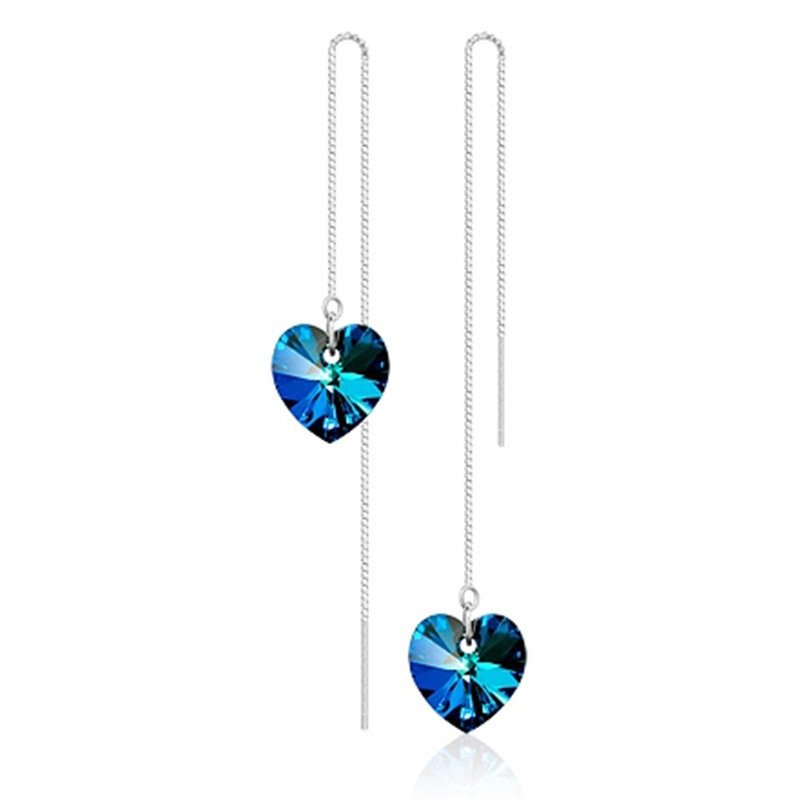 Kolczyki Srebro 925 Serca Cyrkonie Swarovski