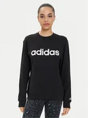 Bluzy damskie - adidas Bluza Essentials Linear IC6878 Czarny Regular Fit - miniaturka - grafika 1