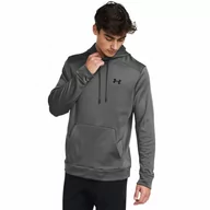 Koszulki sportowe męskie - Męska bluza treningowa nierozpinana z kapturem Under Armour UA Armour Fleece Hoodie - szara - UNDER ARMOUR - miniaturka - grafika 1