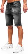 Spodenki męskie - Czarne krótkie spodenki jeansowe męskie Denley MP0277N - miniaturka - grafika 1