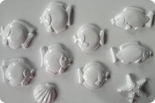 Forma do odlewów gipsu, motywy morskie 3D, 6 elementów - Akcesoria rzeźbiarskie - miniaturka - grafika 1