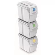 Kosze na śmieci - Kosz Sortibox 3x20L Biały - miniaturka - grafika 1