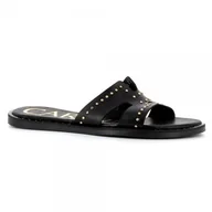 Klapki i japonki damskie - Czarne klapki skórzane CARINII roz38 - Carinii - miniaturka - grafika 1