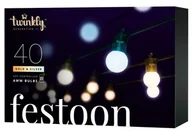 Systemy inteligentnych domów - Twinkly Festoon Lights 40 LED AWW black wire Plug F EU type 20 m - miniaturka - grafika 1
