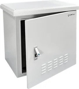 Alantec Zewnętrzna szafka rack wisząca 19" 9U 600x600, 4 belki nośne, 4 przepusty kablowe, kolor szary ALANTEC SZ-9U-600-600-01-S - Akcesoria do szaf serwerowych - miniaturka - grafika 1