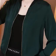 Kurtki damskie - TEMU Damska letnia kurtka z długim rękawem, casualowa, cienka, modna, z nadrukiem baseballowym, krótka kurtka kardigan - miniaturka - grafika 1