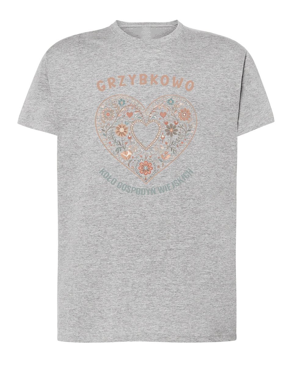 Koszulka Koło Gospodyń Wiejskich Personalizowana Kwiaty Szara M