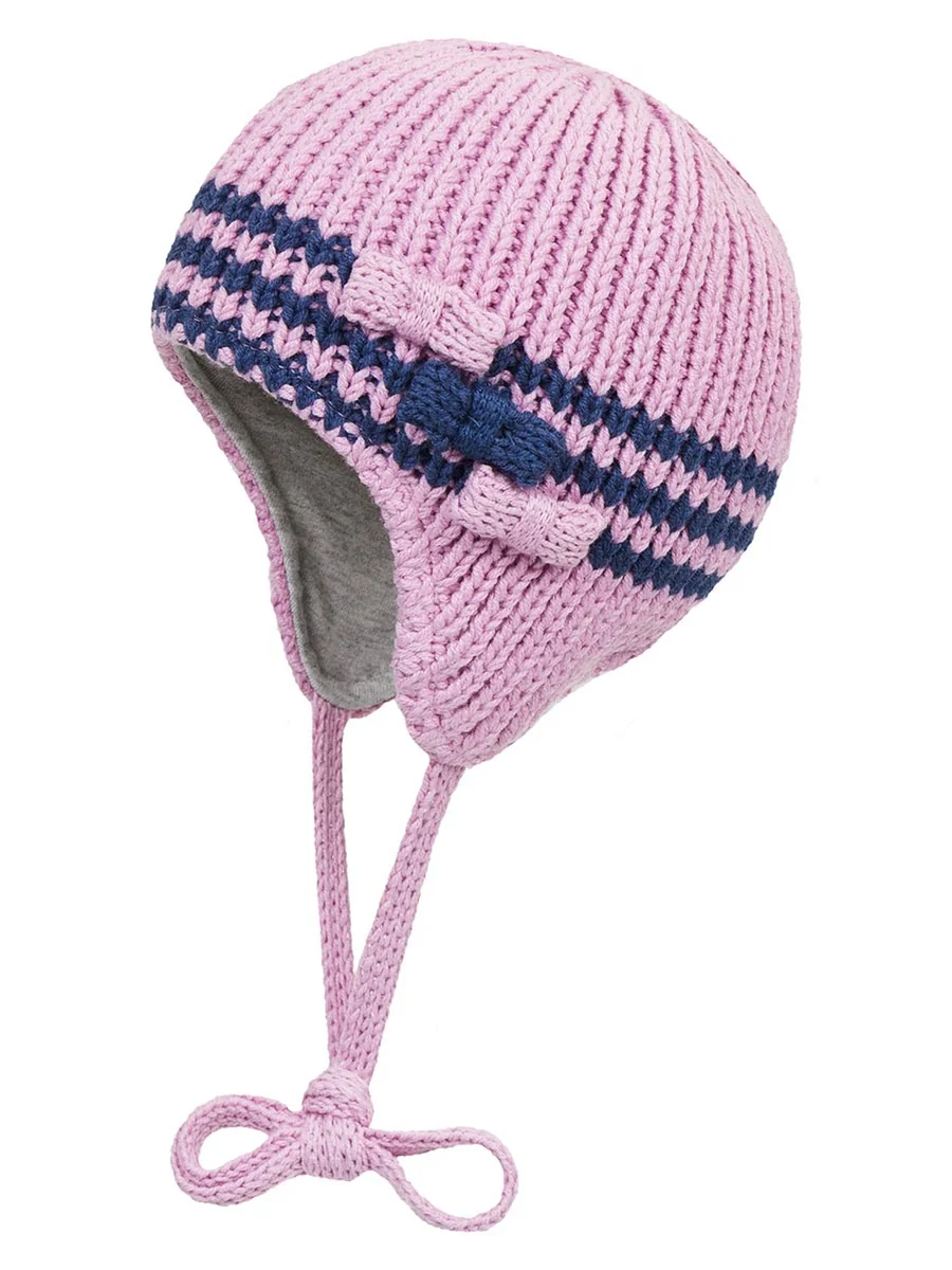Niemowlęca czapka wiązana różowa Doll r.41