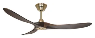 Energooszczędny wentylator sufitowy z pilotem Eco Genuino szczotkowany mosiądz / orzech 152 cm - Wentylatory sufitowe - miniaturka - grafika 1