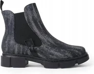 Botki damskie - Chattawak Botki Damskie Czarne Wsuwane 38 J_a - miniaturka - grafika 1