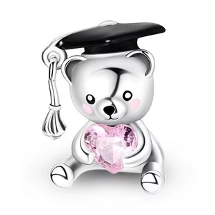 Zawieszka SREBRO 925 Charms koralik do PANDORA Miś Absolwent - Wisiorki - miniaturka - grafika 1