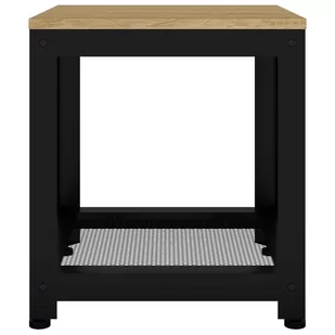 Lumarko Stolik boczny, jasnobrązowo-czarny, 40x40x45 cm, MDF i żelazo - Ławy i stoliki kawowe - miniaturka - grafika 4