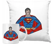 Gadżety dla niej i dla niego - ZESTAW PODUSZKA + KUBEK superman Pomysł Na Prezent +IMIĘ #1 - miniaturka - grafika 1
