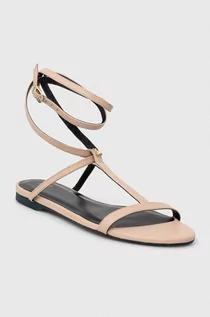 Sandały damskie - Patrizia Pepe sandały skórzane damskie kolor beżowy 2X0017 L048 B743 - grafika 1