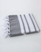 Ręczniki - Ręcznik Hamam 100X180 Cm Z Frędzlami Szary - miniaturka - grafika 1
