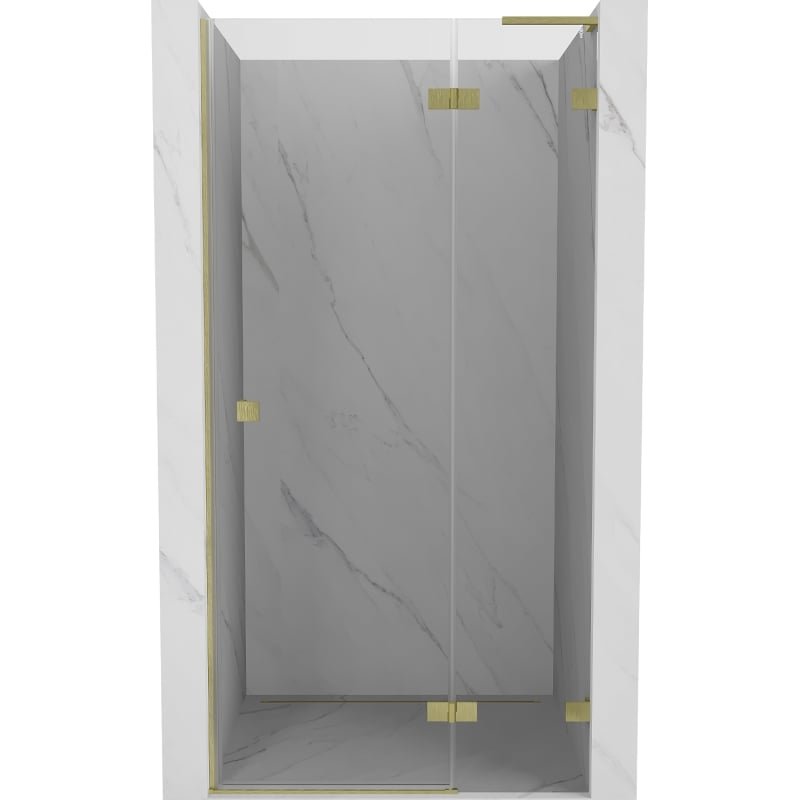 Mexen Lunar L drzwi prysznicowe uchylne prawe 115 cm, transparent, złote szczotkowane - 834L-115-000-55-00-P