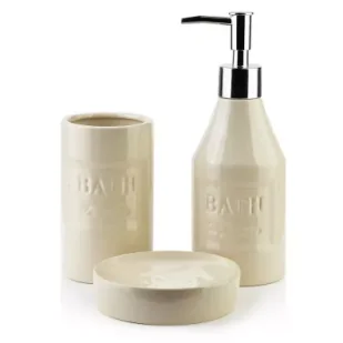 Mondex Komplet łazienkowy Joff Bath Beige - Akcesoria łazienkowe - miniaturka - grafika 1