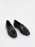 Buty dla dziewczynek - Reserved - Loafersy z imitacji skóry - czarny - miniaturka - grafika 1