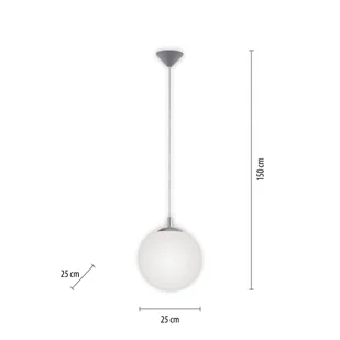 Lampa wisząca Paul Neuhaus Bolo, szklany klosz, Ø 25 cm - Lampy sufitowe - miniaturka - grafika 2