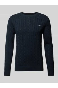 Sweter z dzianiny z wyhaftowanym logo - Gant - Swetry męskie - miniaturka - grafika 1
