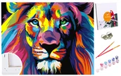 Malowanie po numerach - Zestaw do malowania po numerach, 20x30 cm, Kolorowy Lew - miniaturka - grafika 1