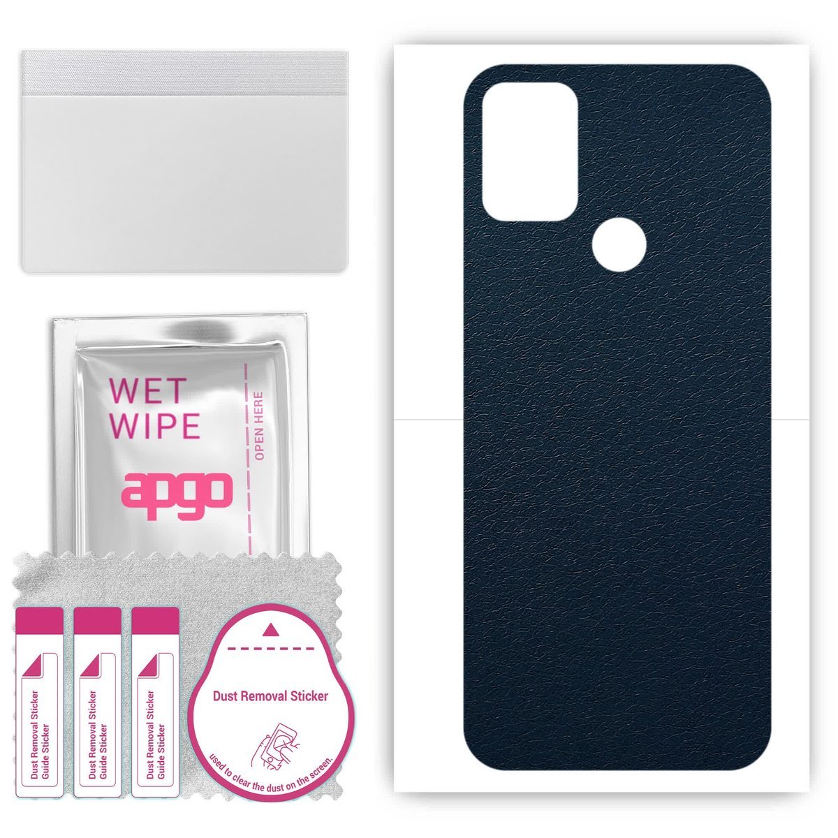 Folia naklejka skórka strukturalna na TYŁ do HTC Wildfire E2 Plus - Skóra Granatowa - apgo SKINS