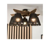 Lampy sufitowe - Brilagi - Żyrandol natynkowy ANTHONY 5xE14/40W/230V dąb/czarny - miniaturka - grafika 1