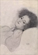 Plakaty - Portrait of a Young Woman Reclining, Gustav Klimt - plakat Wymiar do wyboru: 40x50 cm - miniaturka - grafika 1