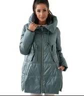 Kurtki damskie - Damska kurtka ciepła Ocieplana Elegancka z kapturem Na zimę MAJA-44 - miniaturka - grafika 1