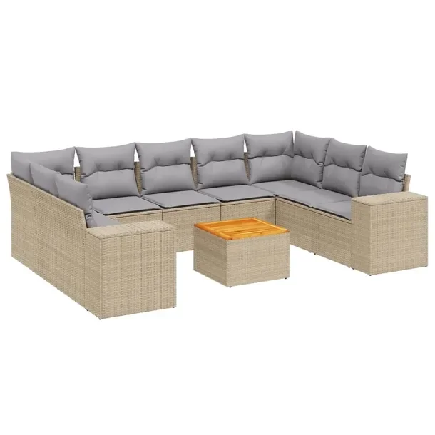 Zestaw mebli ogrodowych modułowych beżowy rattan PE 62x62x69 cm