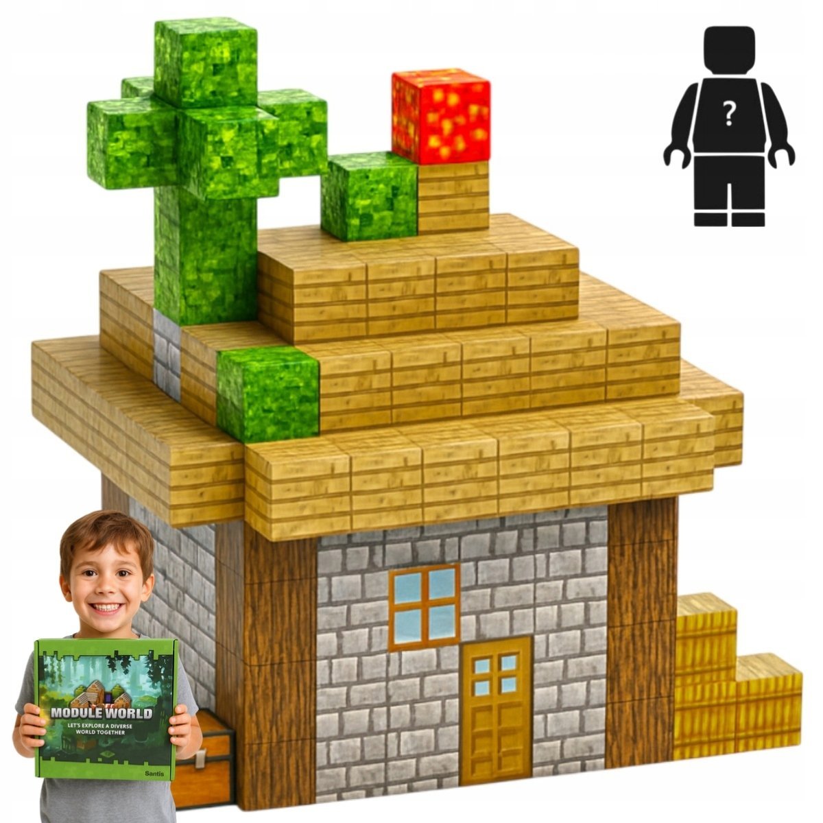 Klocki Magnetyczne sześciany dla dzieci 178 elementów + 5 ludzików