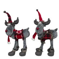 Ozdoby bożonarodzeniowe - Figurka tekstylna Renifer stojący 48 cm mix - miniaturka - grafika 1