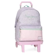 Plecaki szkolne i tornistry - Pepe Jeans Renata Plecak szkolny z przenośnym wózkiem 15,6 cala fioletowy 31x42x17,5 cm poliester 22,79 l by Joumma Bags, Fioletowy, Talla única, plecak szkolny na kółkach - miniaturka - grafika 1