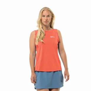 Damska koszulka bez rękawów Jack Wolfskin PRELIGHT CHILL TANK W digital orange - S - Koszulki i topy damskie - miniaturka - grafika 1