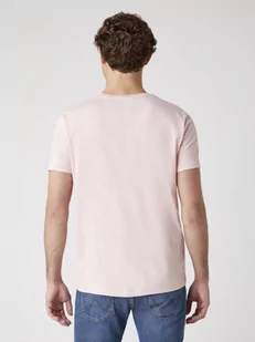 Męski T-Shirt Wrangler Ss Sign Off Tee Silver Pink W7C07D3Tu-Xl - Koszulki męskie - miniaturka - grafika 1